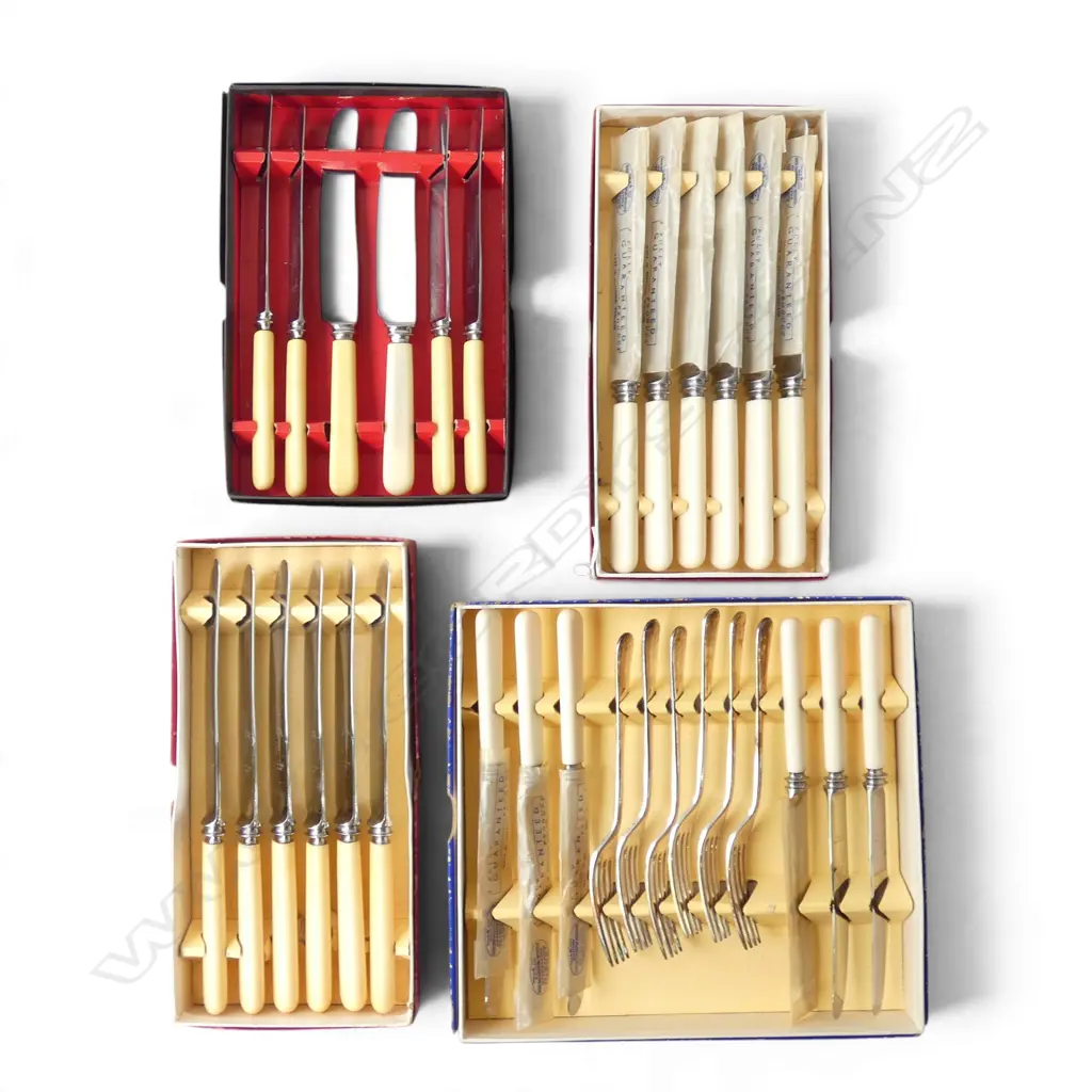 4 BOXES IVORINE 'BONE' HANDLED CUTLERY Image 1++