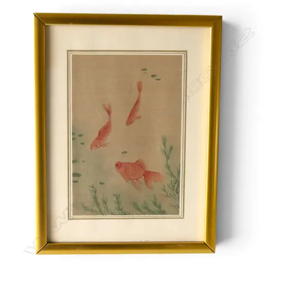 ORIENTAL GOLDFISH ARTWORK ON FABRIC 180x120mm