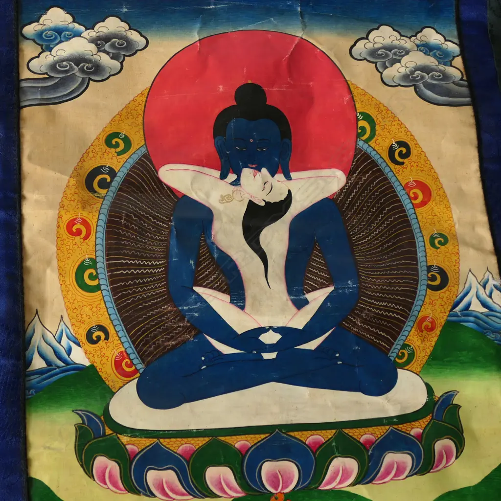 TWO TIBETIAN TANGKA - 775 X 480MM & 600 X 510MM Image 1++