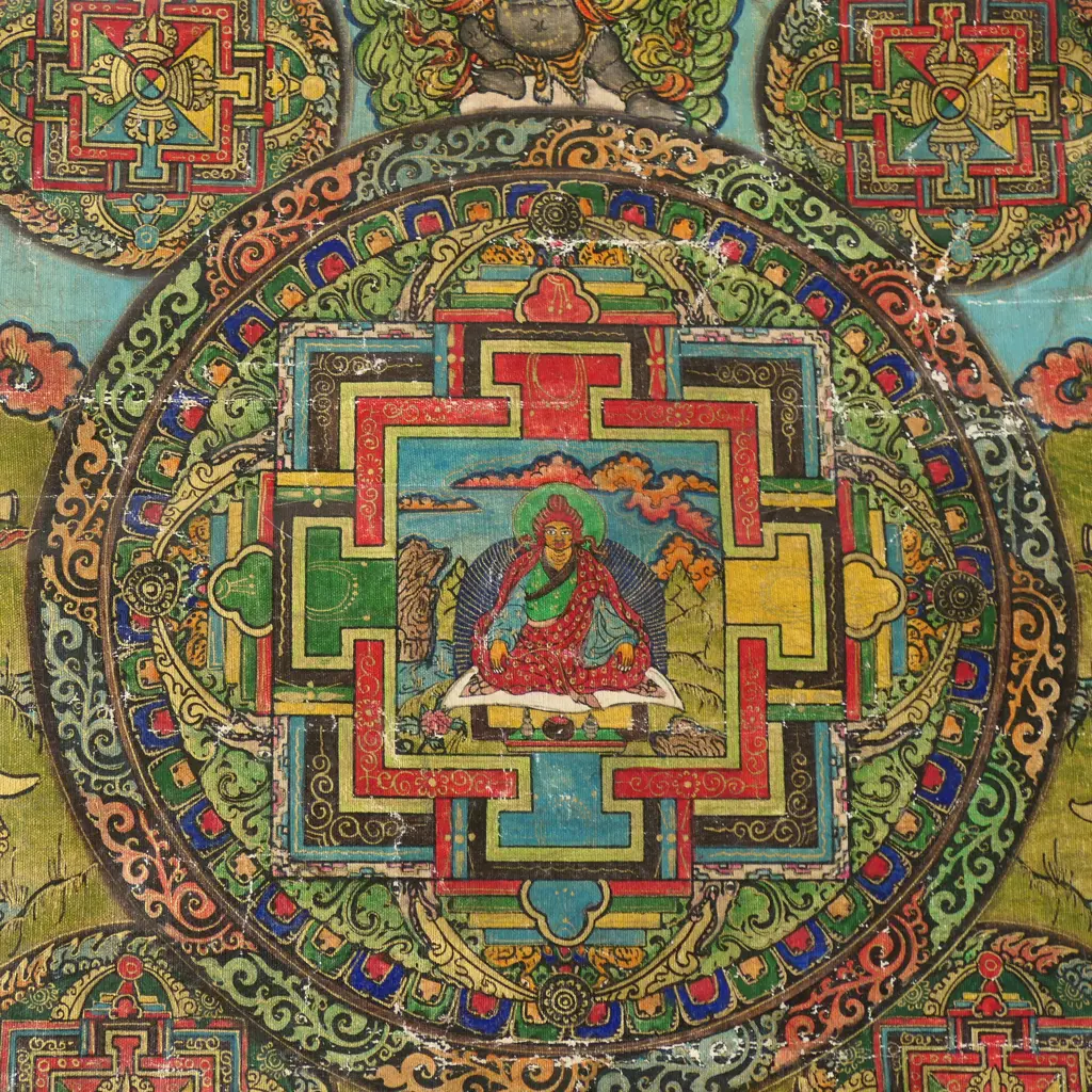 TWO TIBETIAN TANGKA - 775 X 480MM & 600 X 510MM Image 1++