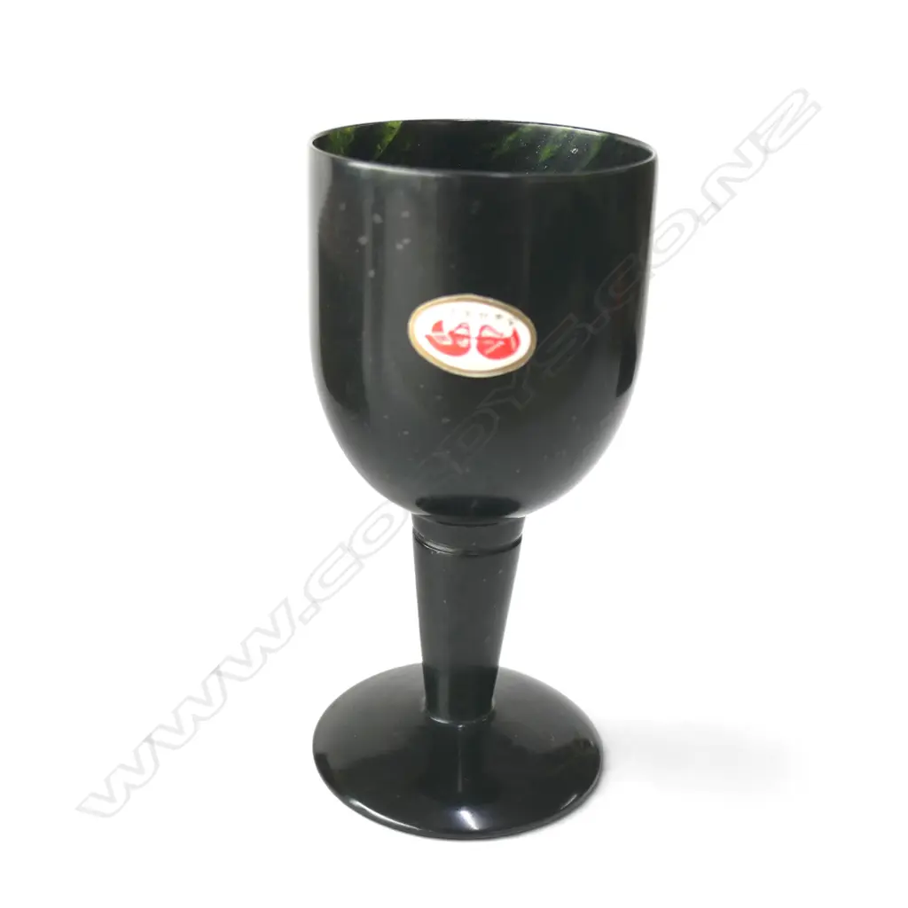 2 BOXED ORIENTAL CARVED STONE GOBLETS H.125mm Image 1++