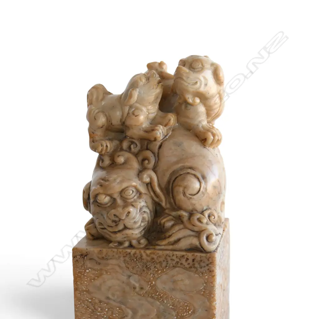 ORIENTAL SOAPSTONE CHOP SEAL H.225mm Image 1++