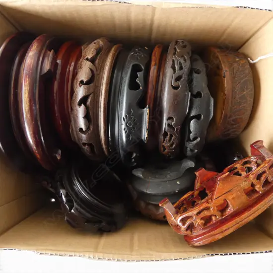 ASST CHINESE WOODEN STANDS VARIOUS SIZES