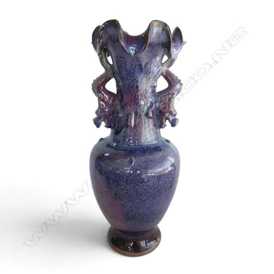 LG PURPLE GLAZED ORIENTAL VASE H.500mm