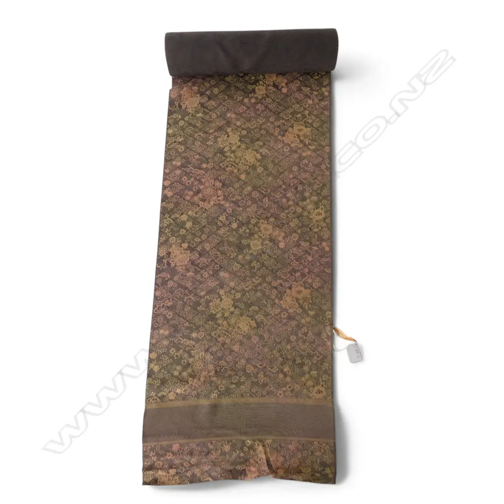 Unused 1980's NISHIJIN TEXTILE (Kyoto) JAPANESE SILK ROLL. L.12m. W.360mm. New old stock Image 1++
