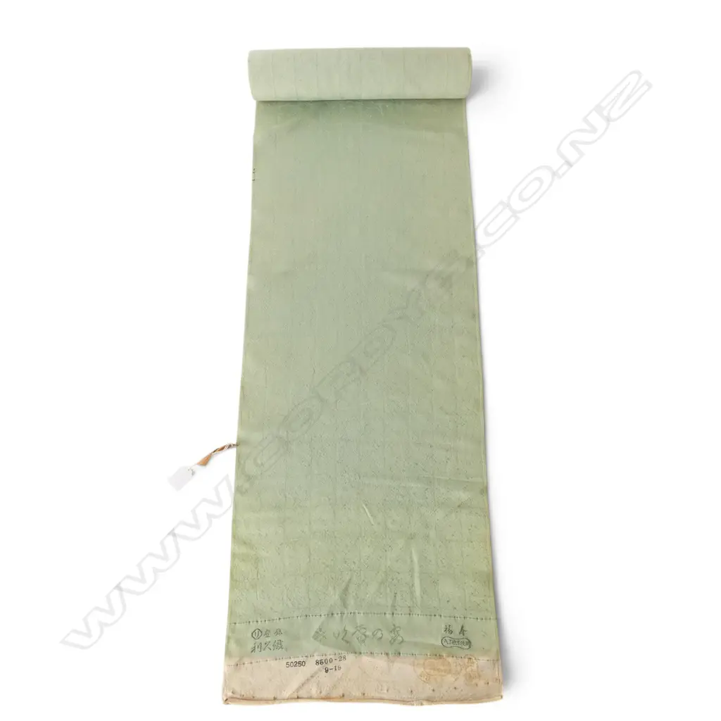 Unused 1980's NISHIJIN TEXTILE (Kyoto) JAPANESE SILK ROLL. L.12m. W.360mm. New old stock Image 1++