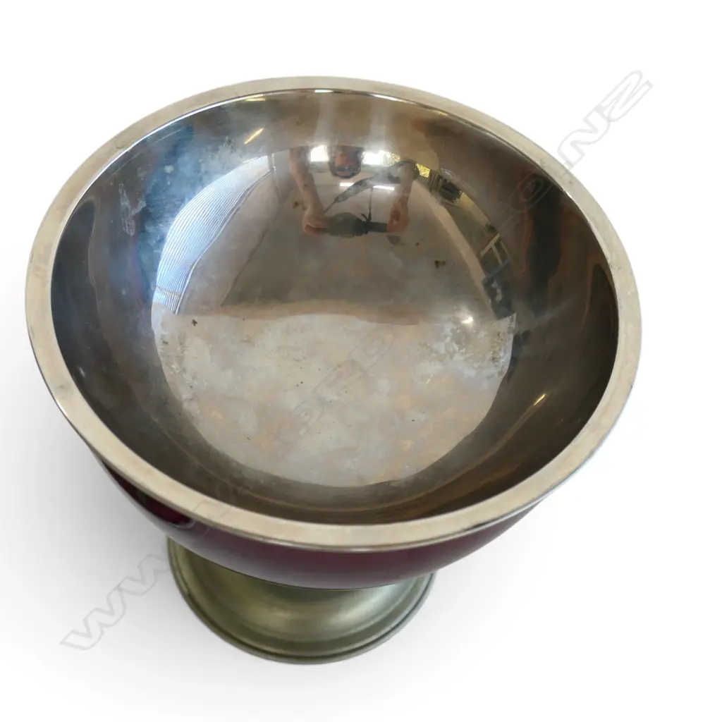 CLOISONNE LIDDED BOWL on pedastal base H.200mm Image 1++