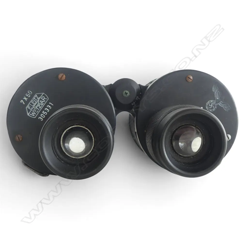 E. LEITZ 7/50 NAVAL BINOCULARS 305331 with GERMAN SWASTIKA & EAGLE. Model 4335N Image 1++