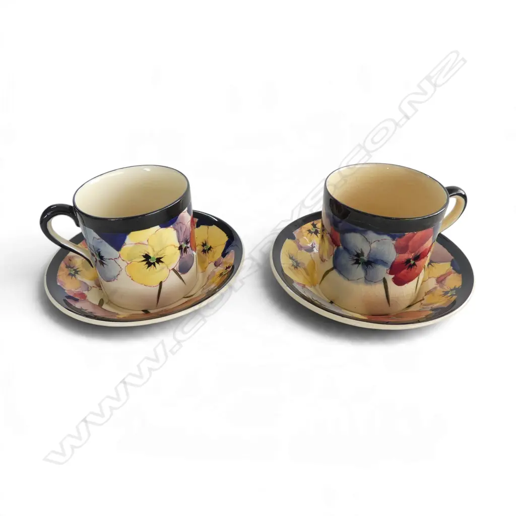 PR ROYAL DOULTON PANSY WARE COFFEE CANS Image 1++