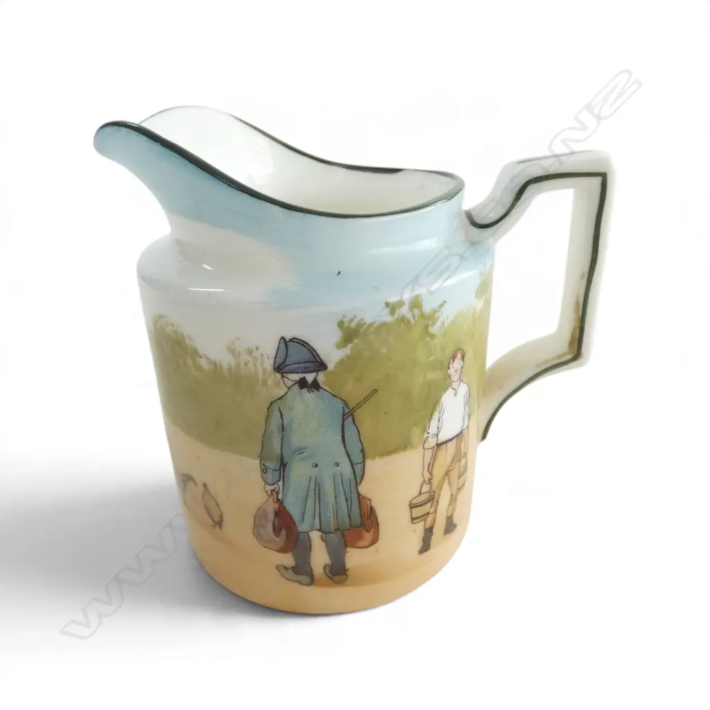 ROYAL DOULTON COACHING WARE BLUE SKY JUG, H.80mm, RARE COLOURWAY 1905-1906 Image 1++