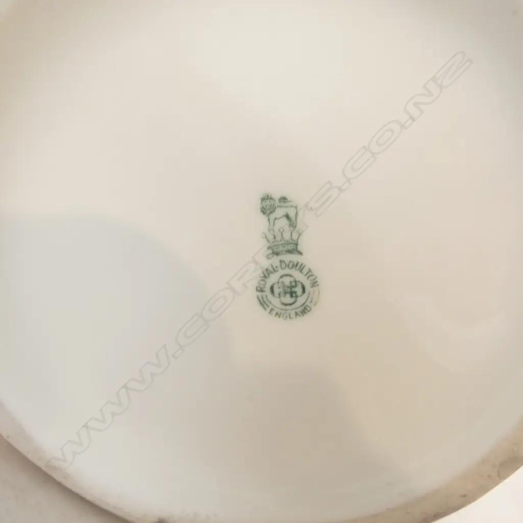 ROYAL DOULTON COACHING DAYS BLUE SKY LIDDED SUGAR BOWL, RARE COLOURWAY 1905-1906, H.110mm Image 1++