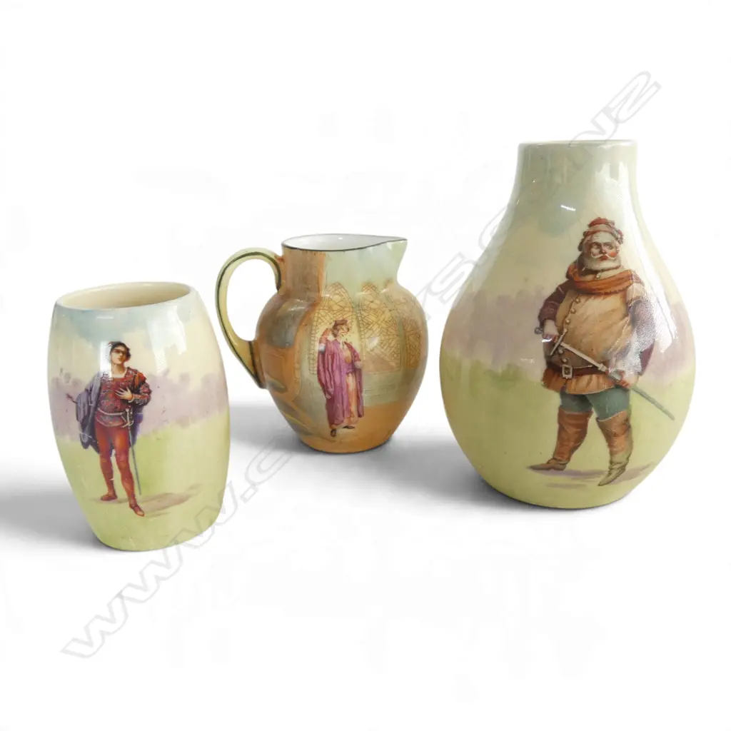 3 ROYAL DOULTON SERIES WARE SHAKESPEARE MINIATURES, H.55-80mm Image 1++