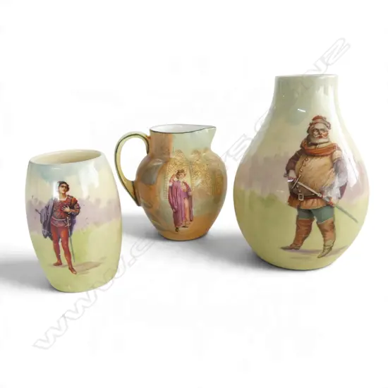 3 ROYAL DOULTON SERIES WARE SHAKESPEARE MINIATURES, H.55-80mm