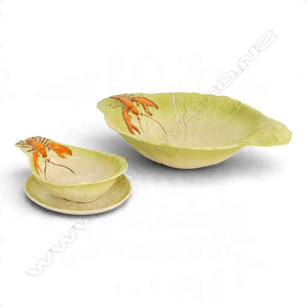 CARLTON WARE LOBSTER BOWL & SAUCE BOAT W.340mm Image 1++