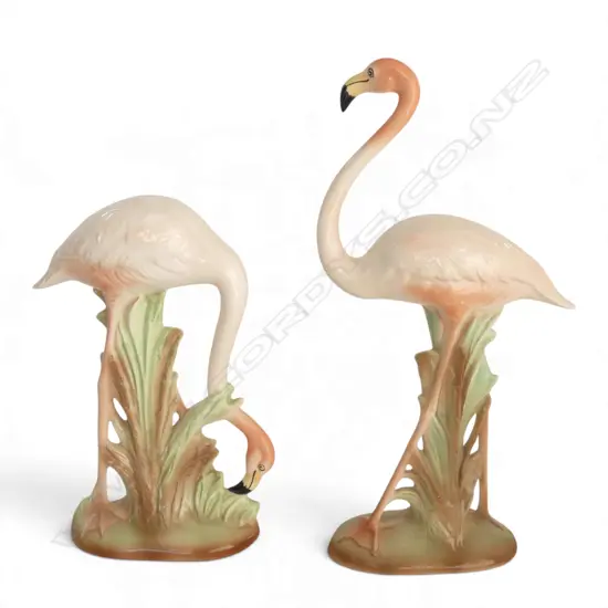 ATTRIBUTED TO TITIAN, PAIR OF FLAMINGOS, UNSIGNED,  H.555MM