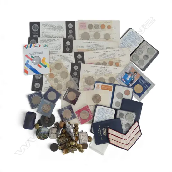 COIN SETS, MILITARY BUTTONS ETC