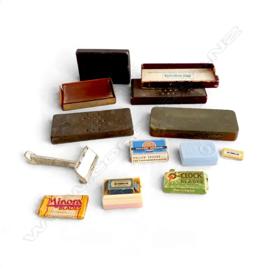 FOUR RAZOR HONES, RAZOR & ASSTD BLADES - THE LAUREL ETC