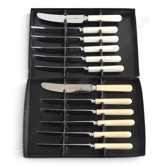 2 BOXED CASEIN HANDLE 6 PCE KNIFE SETS