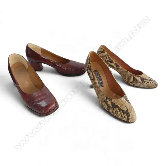 2 PRS VINTAGE LADIES SHOES, DAVID ELMAN SZ8, PAVAN 81/2