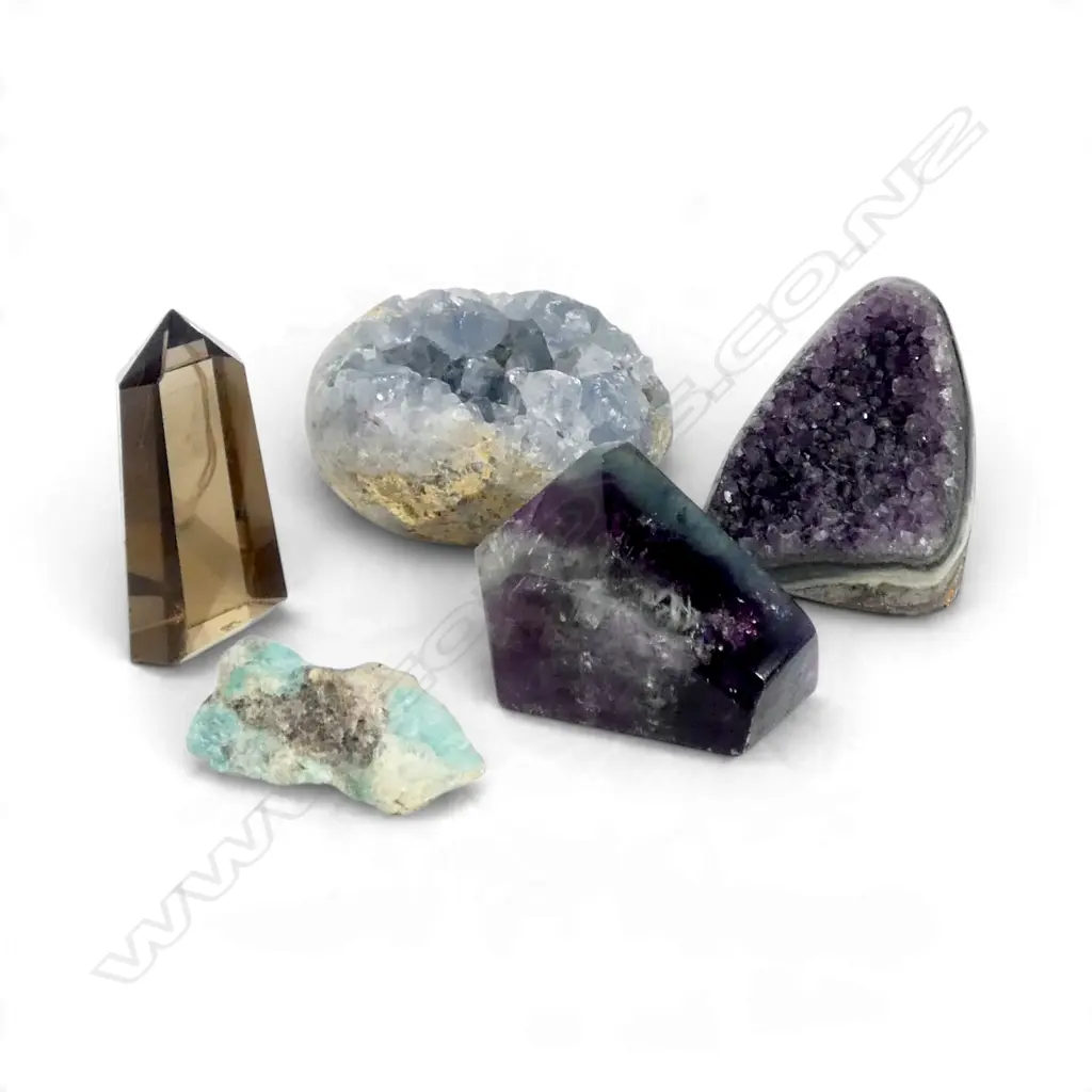 5 ASST. GEMSTONES / GEODES H.80mm Image 1++