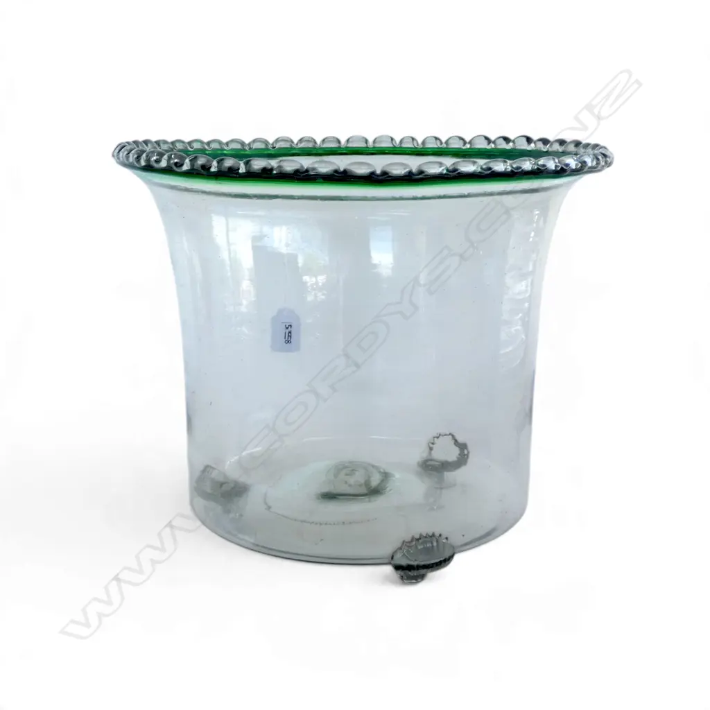 VINTAGE GLASS FOOTED PLANTER H.270mm Image 1++