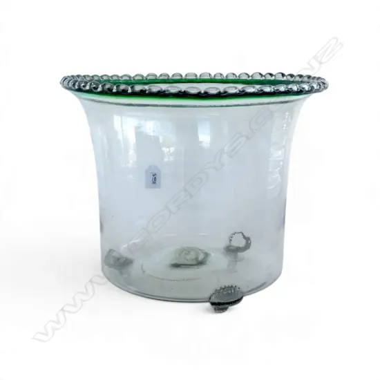 VINTAGE GLASS FOOTED PLANTER H.270mm