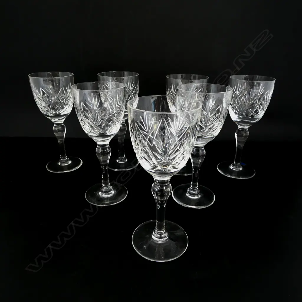 7 WEBB CRYSTAL WINE GLASSES H.180mm, BOXED Image 1++