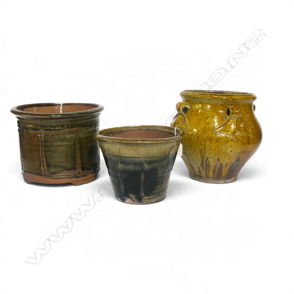 3 STUDIO POTTERY PLANTERS H.260mm Image 1++