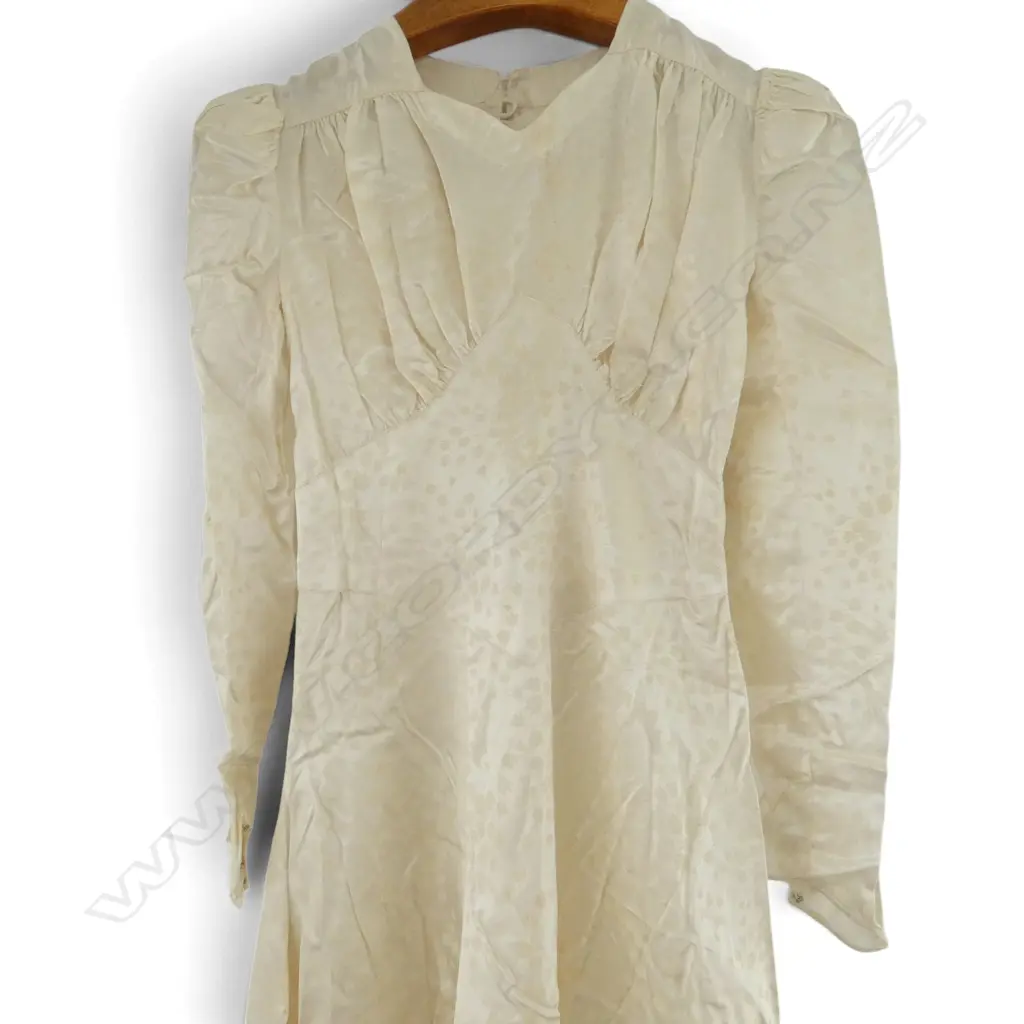 1930s WEDDING DRESS, SOME FAINT MARKS Image 1++