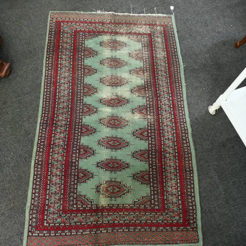 HAND KNOTTED WOOL PILE RUG worn pile 1650x980mm Image 1++