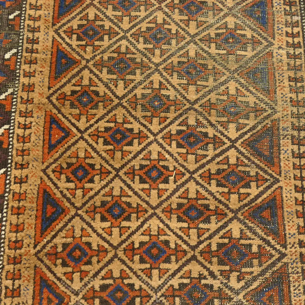 VINTAGE BALUCH HAND KNOTTED ALL WOOL 1600x1010mm Image 1++