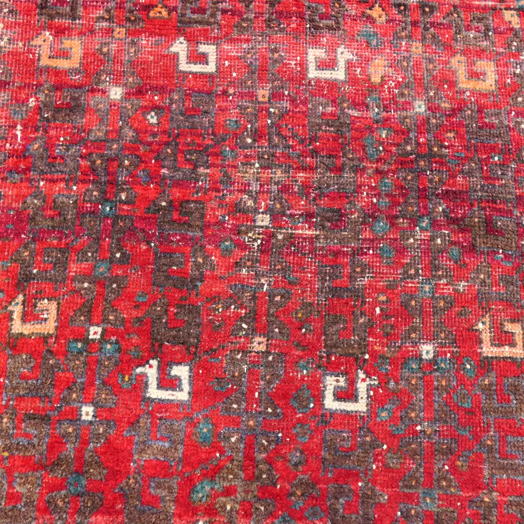VINTAGE HAND KNOTTED ALL WOOL RUG 1450x1170mm Image 1++