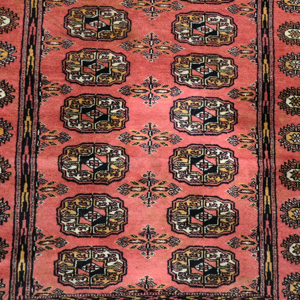 HAND KNOTTED WOOL PILE RUG faded 1220x790mm Image 1++