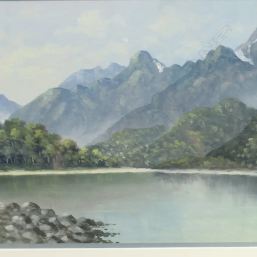 MAYCLAIR 'DARRAN MOUNTAINS & PYKE R, OTAGO N.Z.' OIL 285x450mm Image 1++