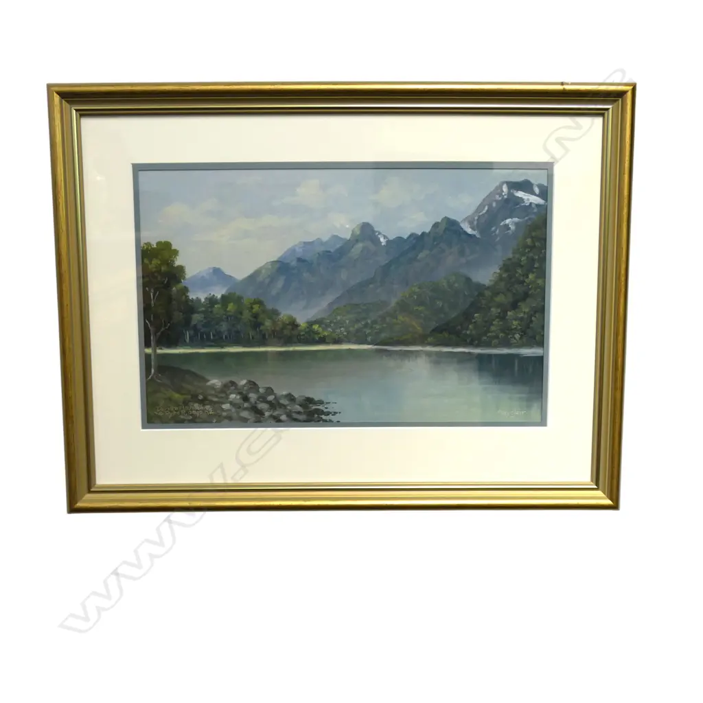 MAYCLAIR 'DARRAN MOUNTAINS & PYKE R, OTAGO N.Z.' OIL 285x450mm Image 1++
