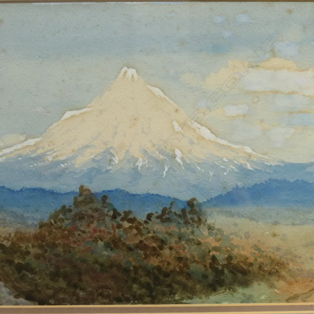 ATTRIBUTED TO C.D BARRAUD, MOUNTAIN LANDSCAPE, WATERCOLOUR, INITIALLED LOWER LEFT, 240 X 350MM (NOTE, FOXING & STAIN) Image 1++