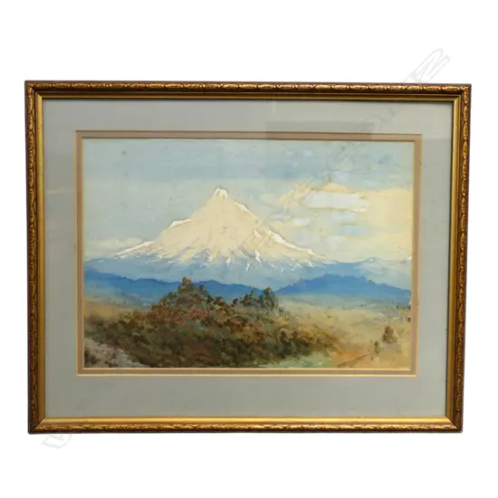 ATTRIBUTED TO C.D BARRAUD, MOUNTAIN LANDSCAPE, WATERCOLOUR, INITIALLED LOWER LEFT, 240 X 350MM (NOTE, FOXING & STAIN)