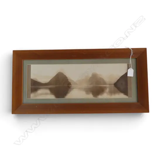 VINTAGE 'Muir & Moodie' PANORAMIC PHOTO 'Milford Sound' named & detailed 2.2.04. 150 X 420mm
