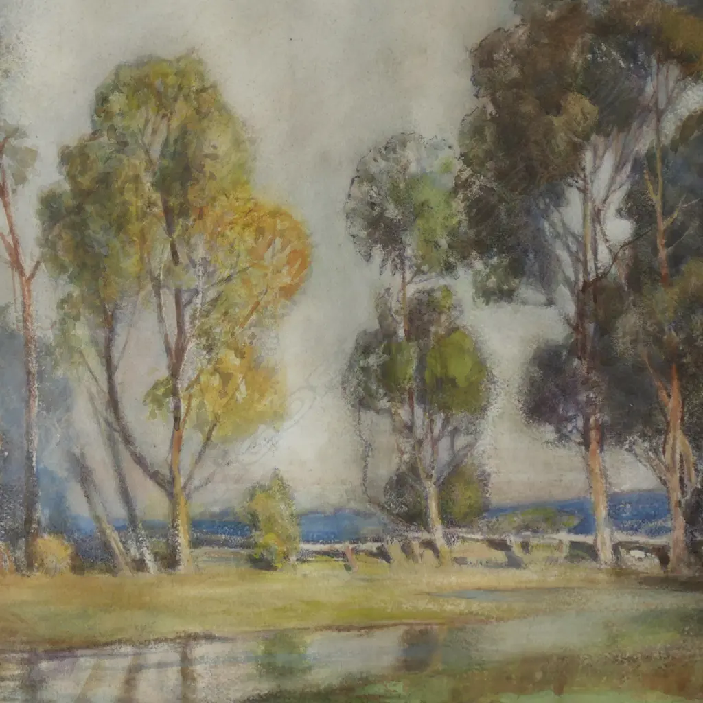 MABEL HILL, VIEW OF THE OLD HOMESTEAD PADDOCK 1898, WATERCOLOUR, SIGNED AND DATED, 560 X 775MM Image 1++