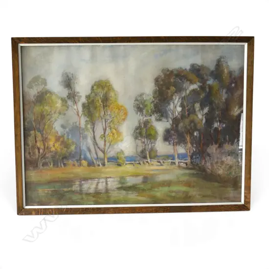 MABEL HILL, VIEW OF THE OLD HOMESTEAD PADDOCK 1898, WATERCOLOUR, SIGNED AND DATED, 560 X 775MM
