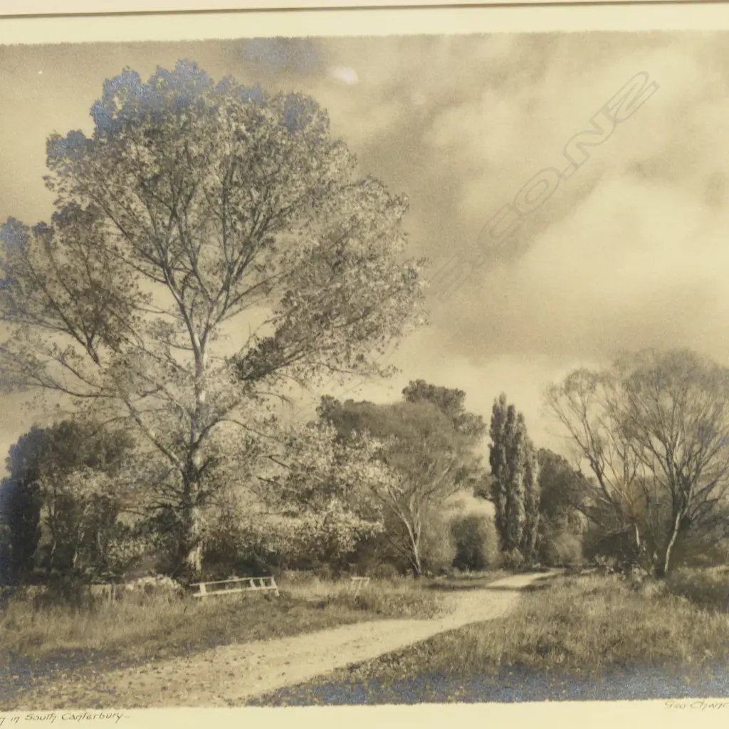 GEORGE CHANCE 'AUTUMN IN SOUTH CANTERBURY' SILVER GELATIN PRINT 230x280mm  Image 1++