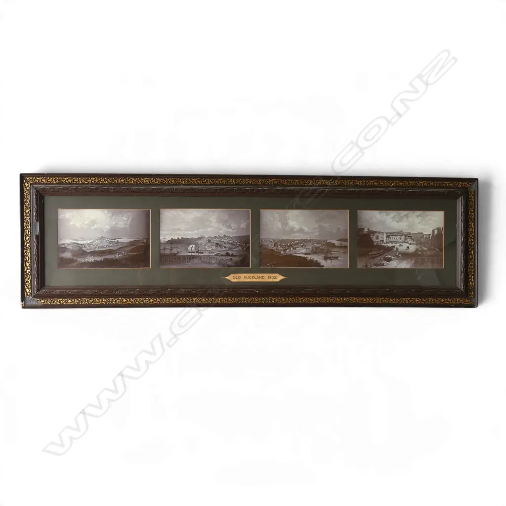 FOUR FRAMED DECORATIVE PRINTS AFTER PATRICK HOGAN. DETAILED DESCRIPTIONS WRITTEN IN ORIGINAL HAND VERSO 300 X 1000MM    Image 1++