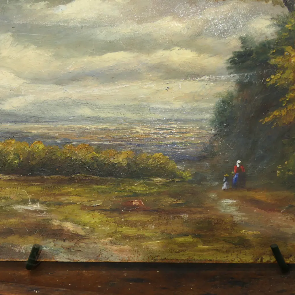 ARTIST UNKNOWN, possibly BARBIZON SCHOOL STYLE, OIL ON PANEL 265x355mm Image 1++