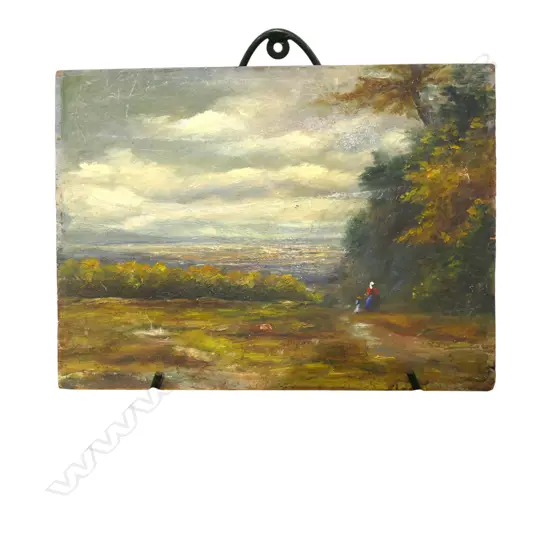 ARTIST UNKNOWN, possibly BARBIZON SCHOOL STYLE, OIL ON PANEL 265x355mm