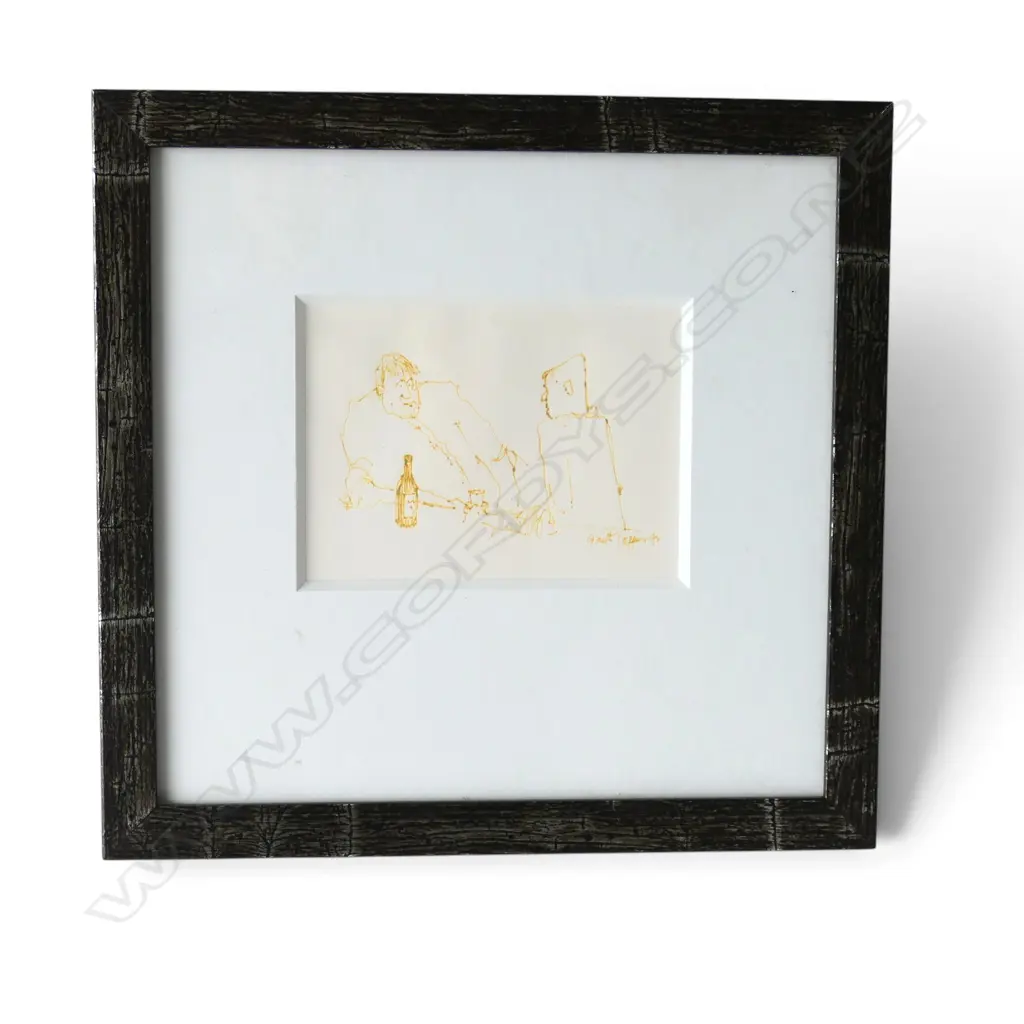 GARTH TAPPER, PUB SCENE, INK ON PAPER, SIGNED AND DATED 92, 95 X 125MM (NOTE, INK FADED) Image 1++