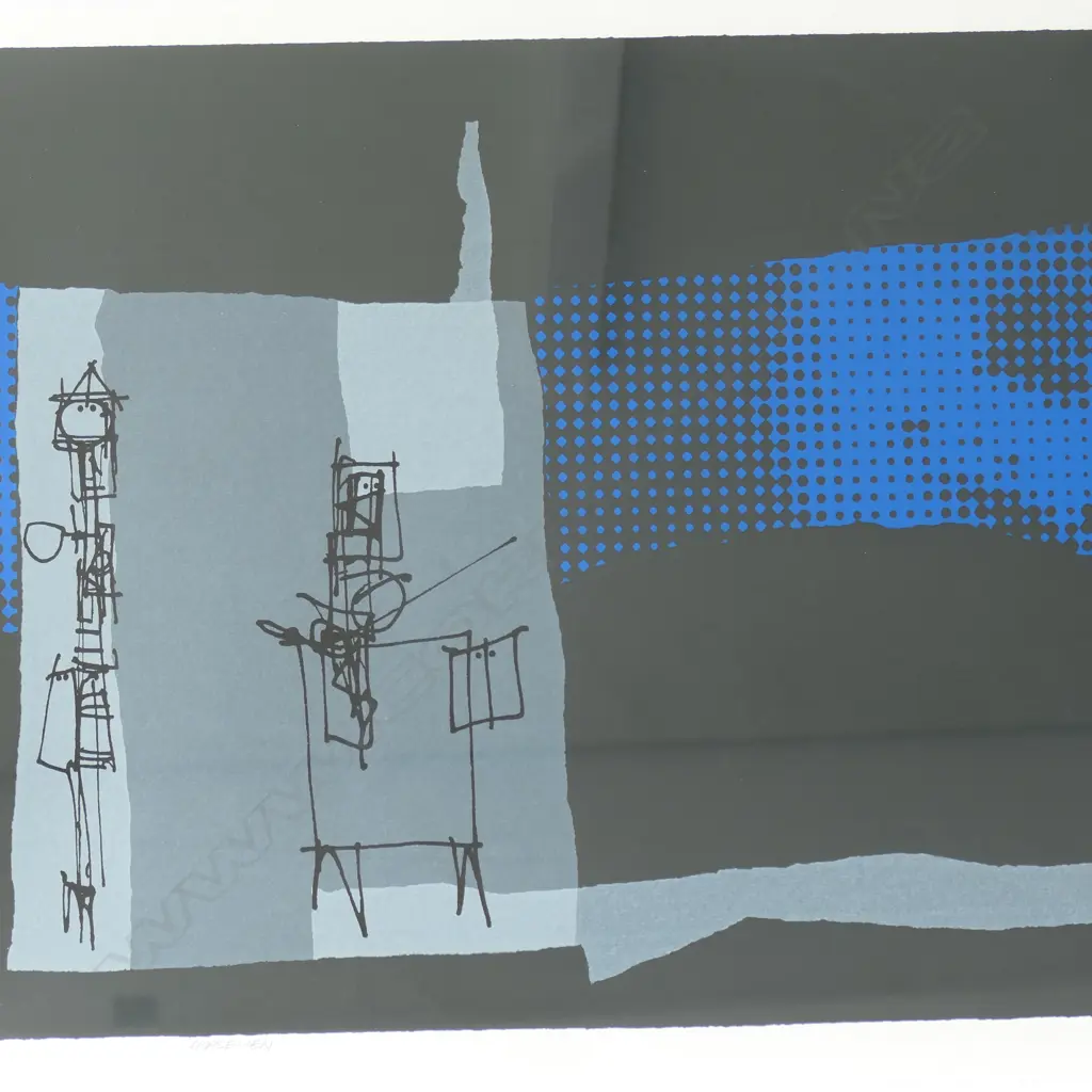 Ted Dutch (1928-2008) - Horsemen. Handmade Silkscreen 33/36. 1972 Large Work Image 1++