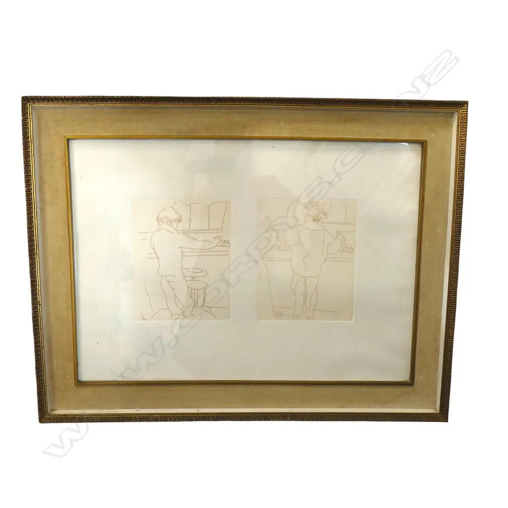 ARTIST UNKNOWN, DOUBLE PRINT, SIGNED & DATED 1973, 485x680mm Image 1++