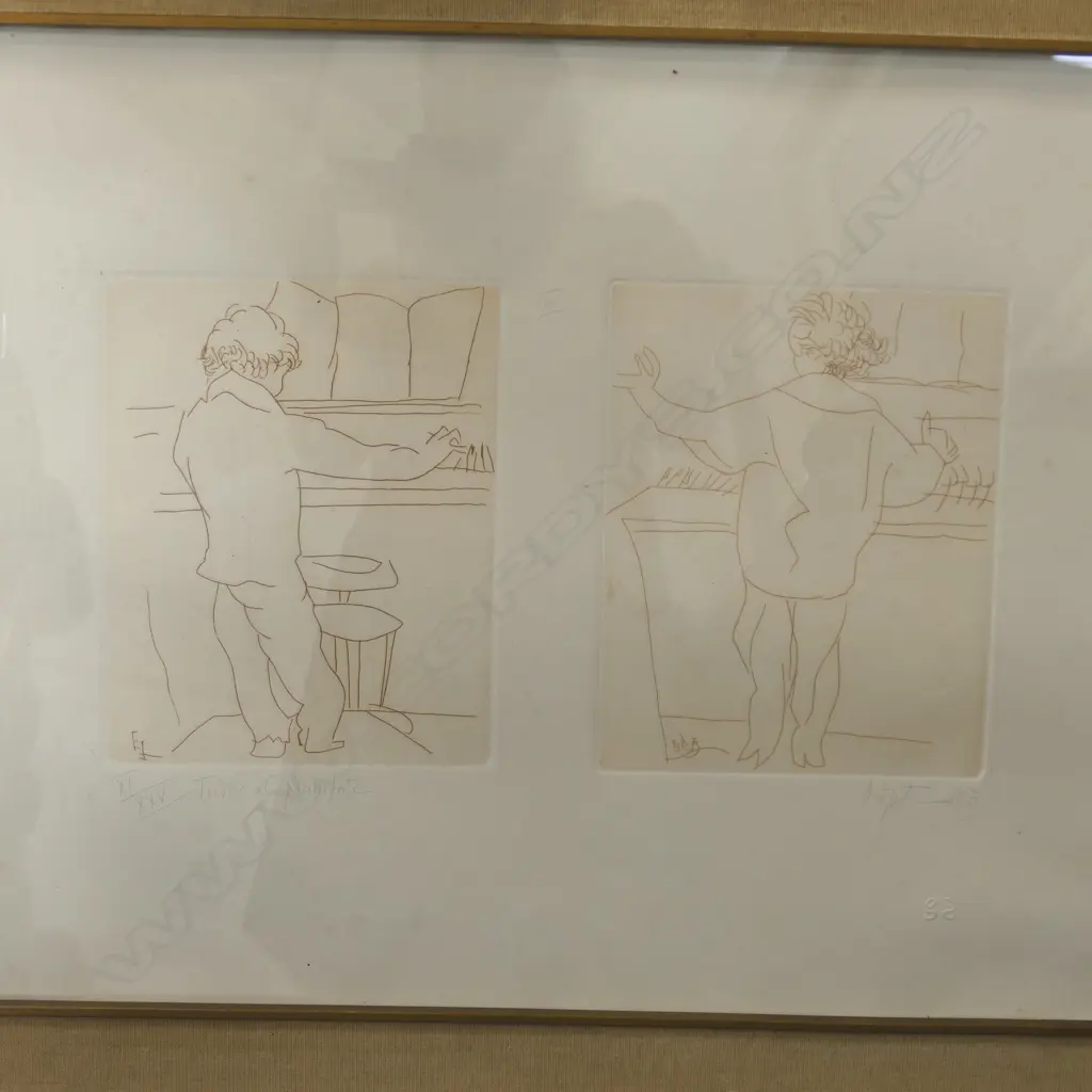 ARTIST UNKNOWN, DOUBLE PRINT, SIGNED & DATED 1973, 485x680mm Image 1++