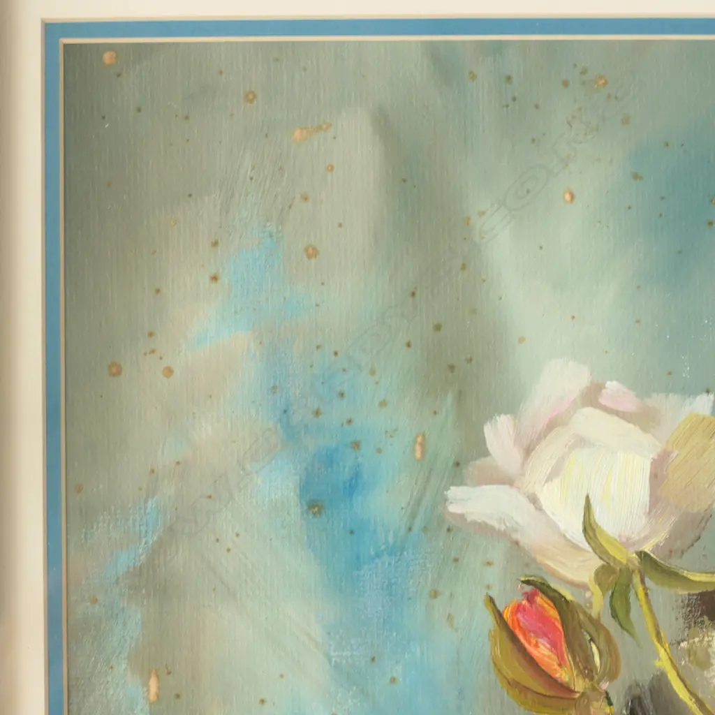 FLORENCE M LUXFORD, FLORAL STILL LIFE, OIL ON CANVAS, 480x370mm.... Image 1++