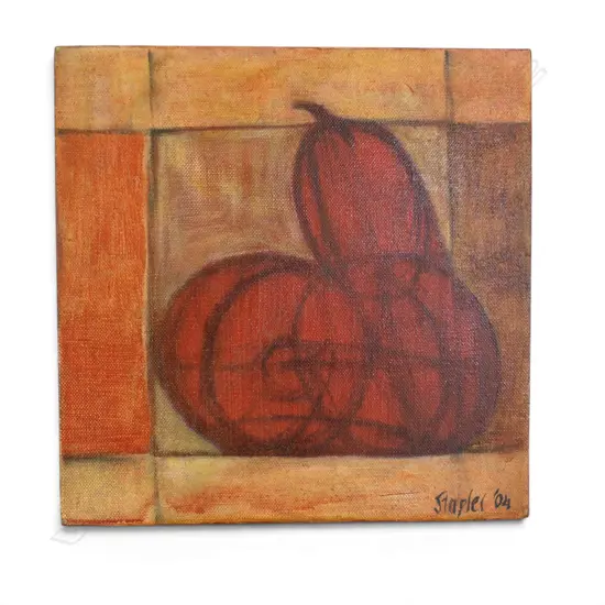 ROGER STAPLES, ABSTRACT, ACRYLIC ON CANVAS, SIGNED & DATED '04 255x255mm